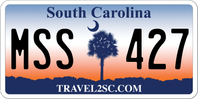 SC license plate MSS427
