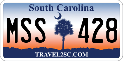 SC license plate MSS428