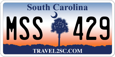 SC license plate MSS429