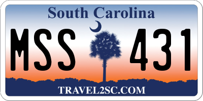 SC license plate MSS431