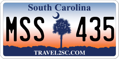 SC license plate MSS435