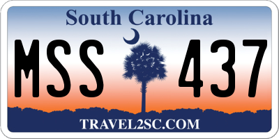SC license plate MSS437