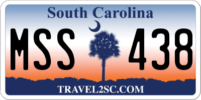 SC license plate MSS438