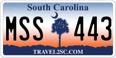 SC license plate MSS443