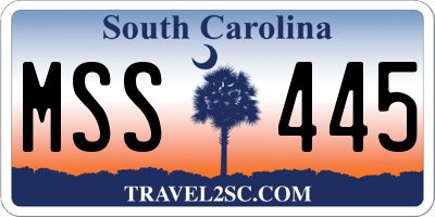 SC license plate MSS445
