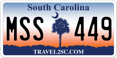 SC license plate MSS449