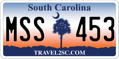 SC license plate MSS453