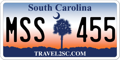 SC license plate MSS455