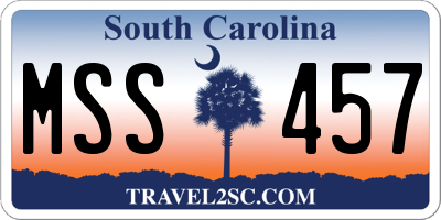 SC license plate MSS457