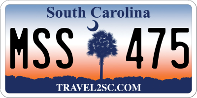 SC license plate MSS475