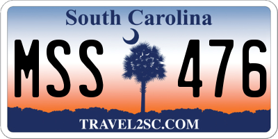 SC license plate MSS476