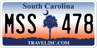 SC license plate MSS478