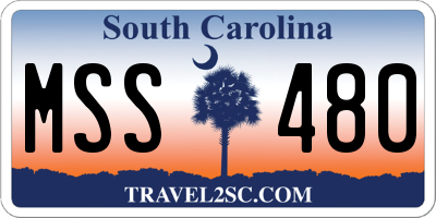 SC license plate MSS480