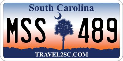 SC license plate MSS489