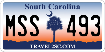 SC license plate MSS493