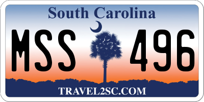 SC license plate MSS496