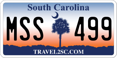 SC license plate MSS499