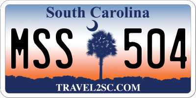 SC license plate MSS504
