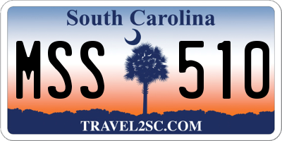 SC license plate MSS510