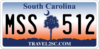 SC license plate MSS512