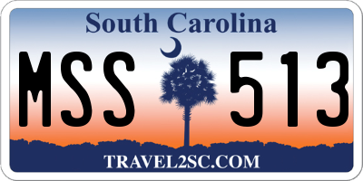 SC license plate MSS513