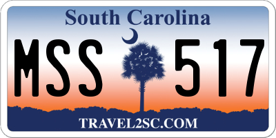 SC license plate MSS517