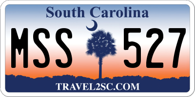 SC license plate MSS527