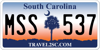 SC license plate MSS537