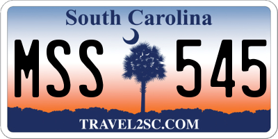 SC license plate MSS545