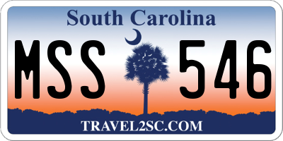 SC license plate MSS546