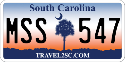 SC license plate MSS547