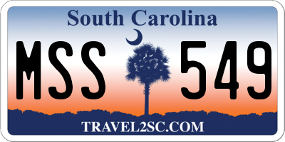 SC license plate MSS549