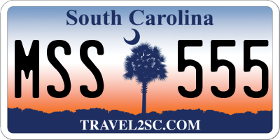 SC license plate MSS555