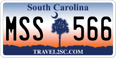 SC license plate MSS566
