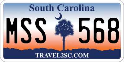 SC license plate MSS568