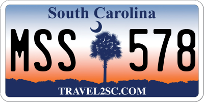 SC license plate MSS578