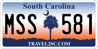 SC license plate MSS581
