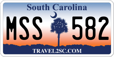 SC license plate MSS582