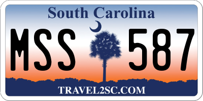 SC license plate MSS587