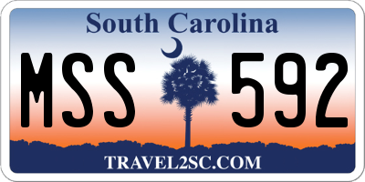 SC license plate MSS592