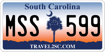 SC license plate MSS599