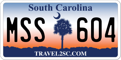 SC license plate MSS604