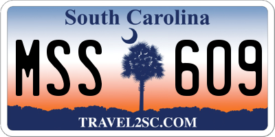 SC license plate MSS609