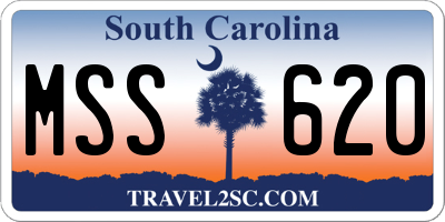 SC license plate MSS620