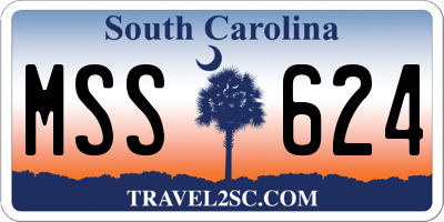 SC license plate MSS624