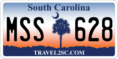 SC license plate MSS628
