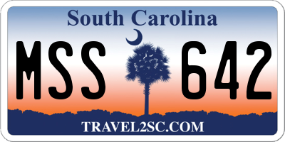 SC license plate MSS642