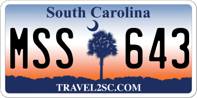 SC license plate MSS643
