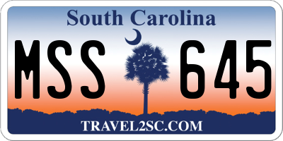 SC license plate MSS645