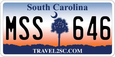 SC license plate MSS646
